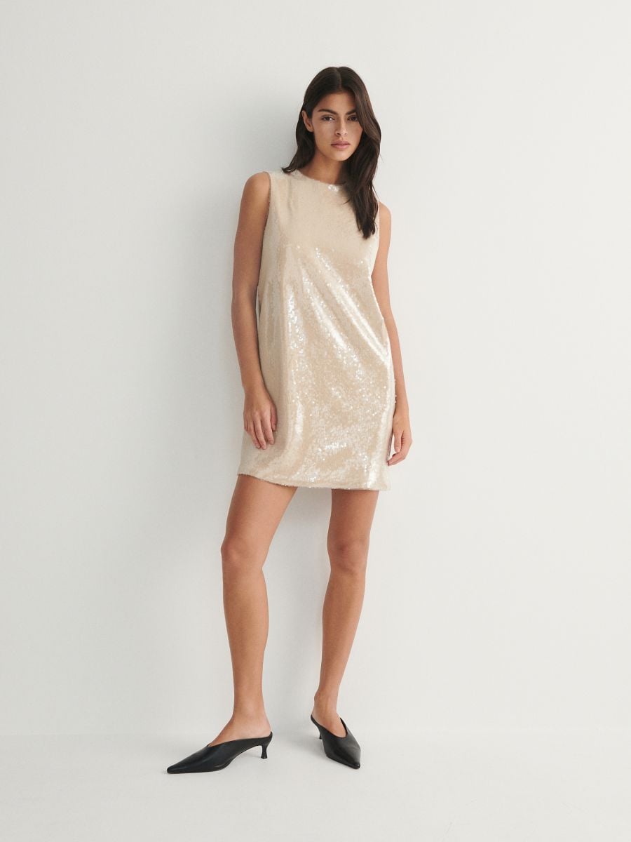 Sequin mini dress - nude - RESERVED