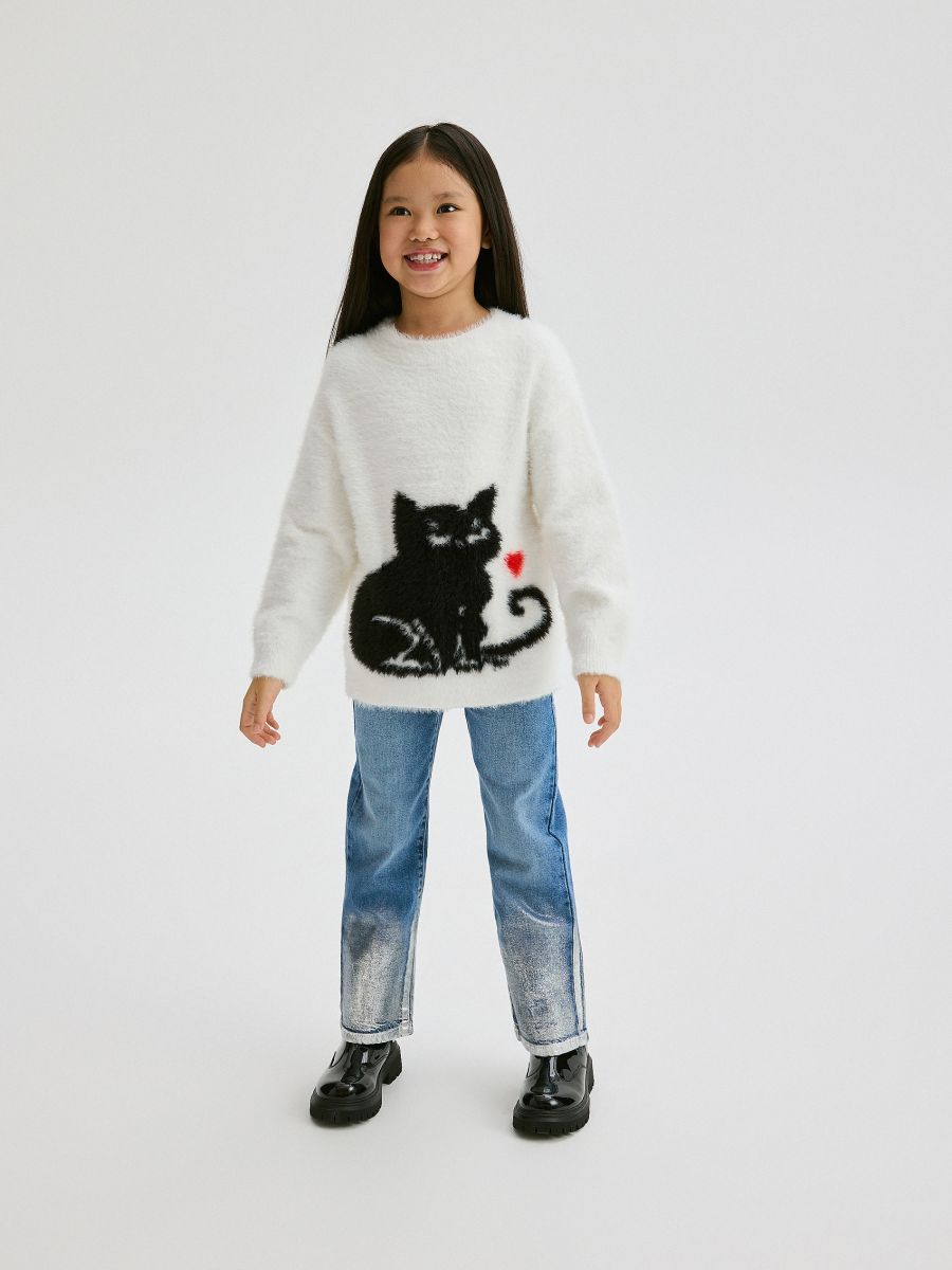 Jumper with cat - multicolor - RESERVED - 4
