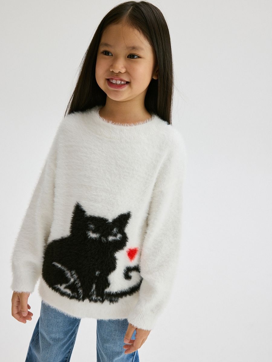 Sweter z kotem - wielobarwny - RESERVED - 2