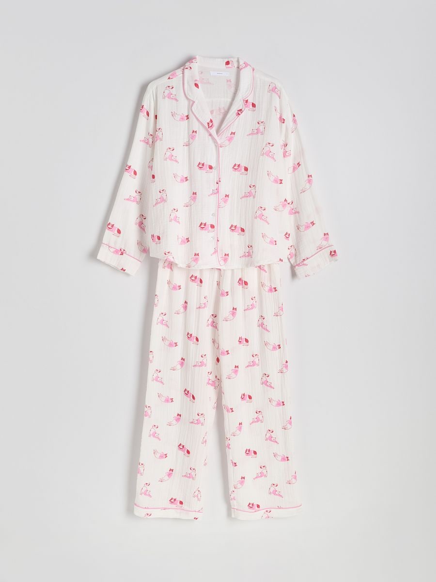 Two-piece muslin pajama set - cream - RESERVED - 4