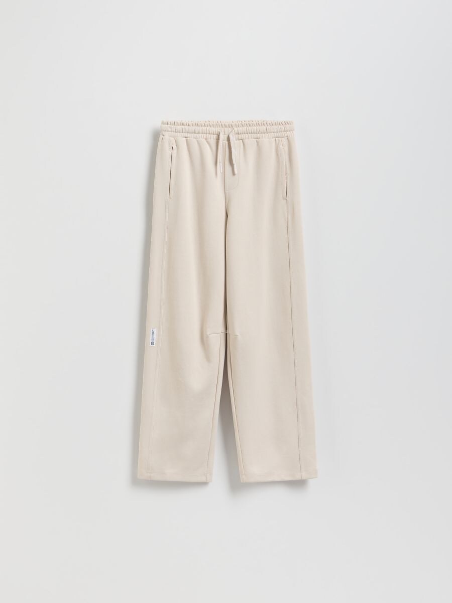 Cotton trousers - beige - RESERVED