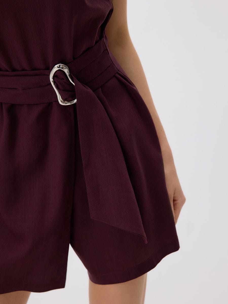 Lyocell jumpsuit - burgundy - RESERVED - 4