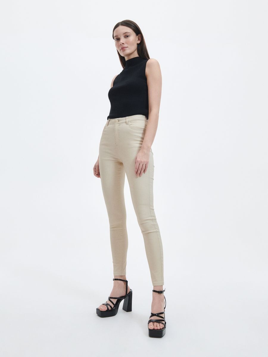 Slim fit trousers - cream - RESERVED - 3