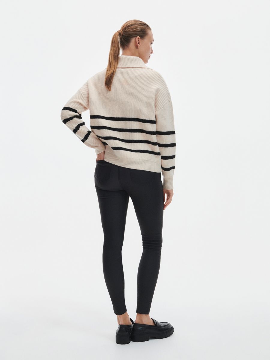 Woskowane spodnie slim - czarny - RESERVED - 3
