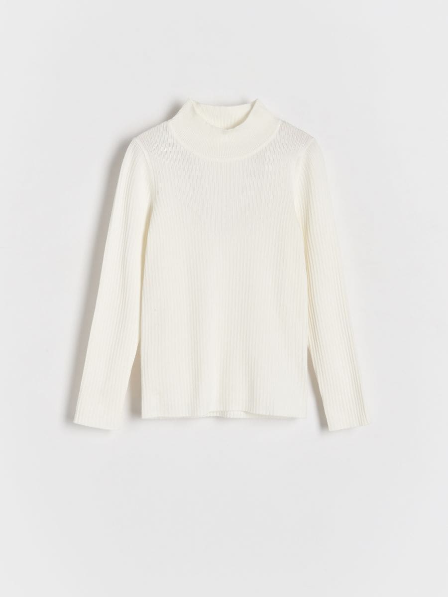 Rib knit viscose rich jumper - cream - RESERVED