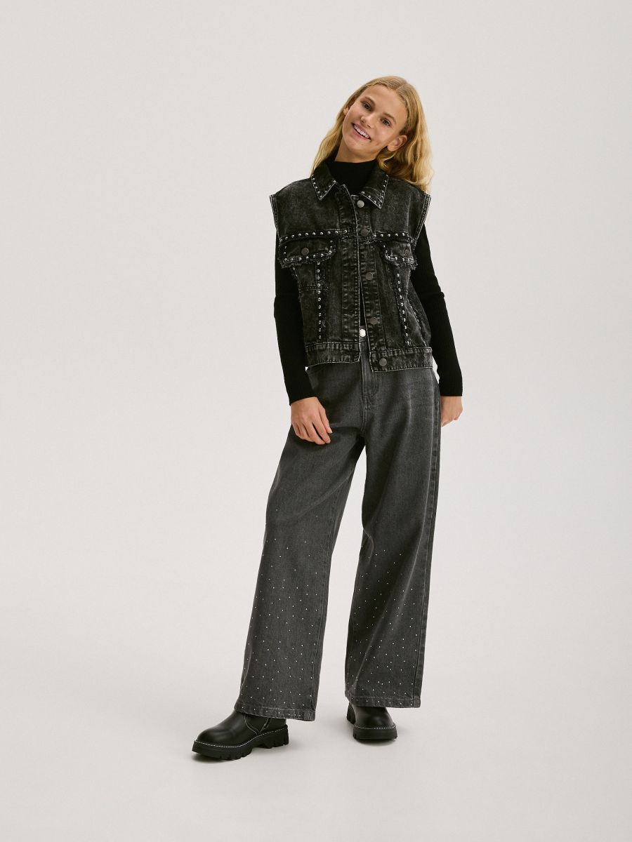 Pull en maille côtelée en viscose majoritaire - Noir - RESERVED - 4