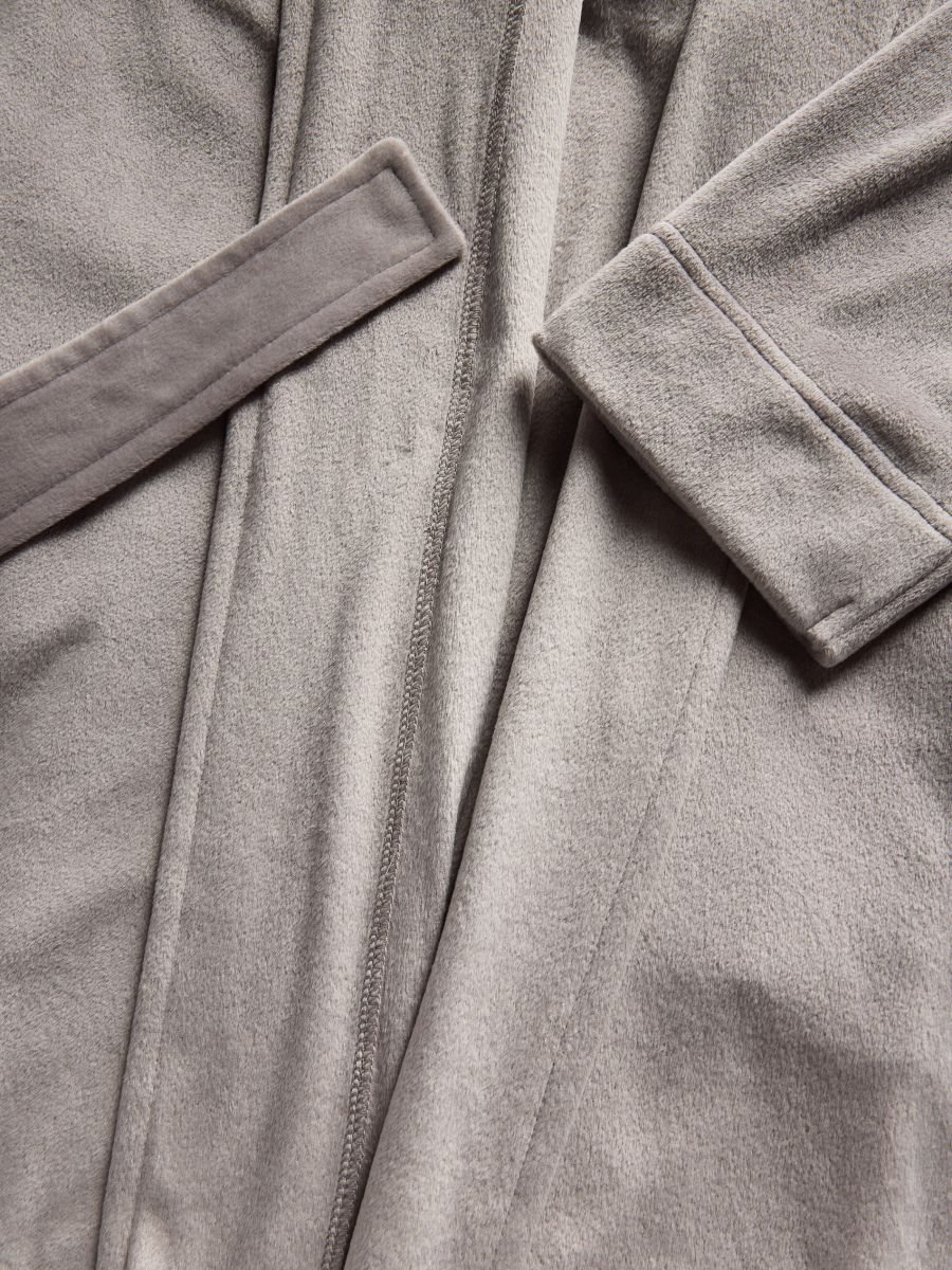 Velour dressing gown - beige - RESERVED - 6