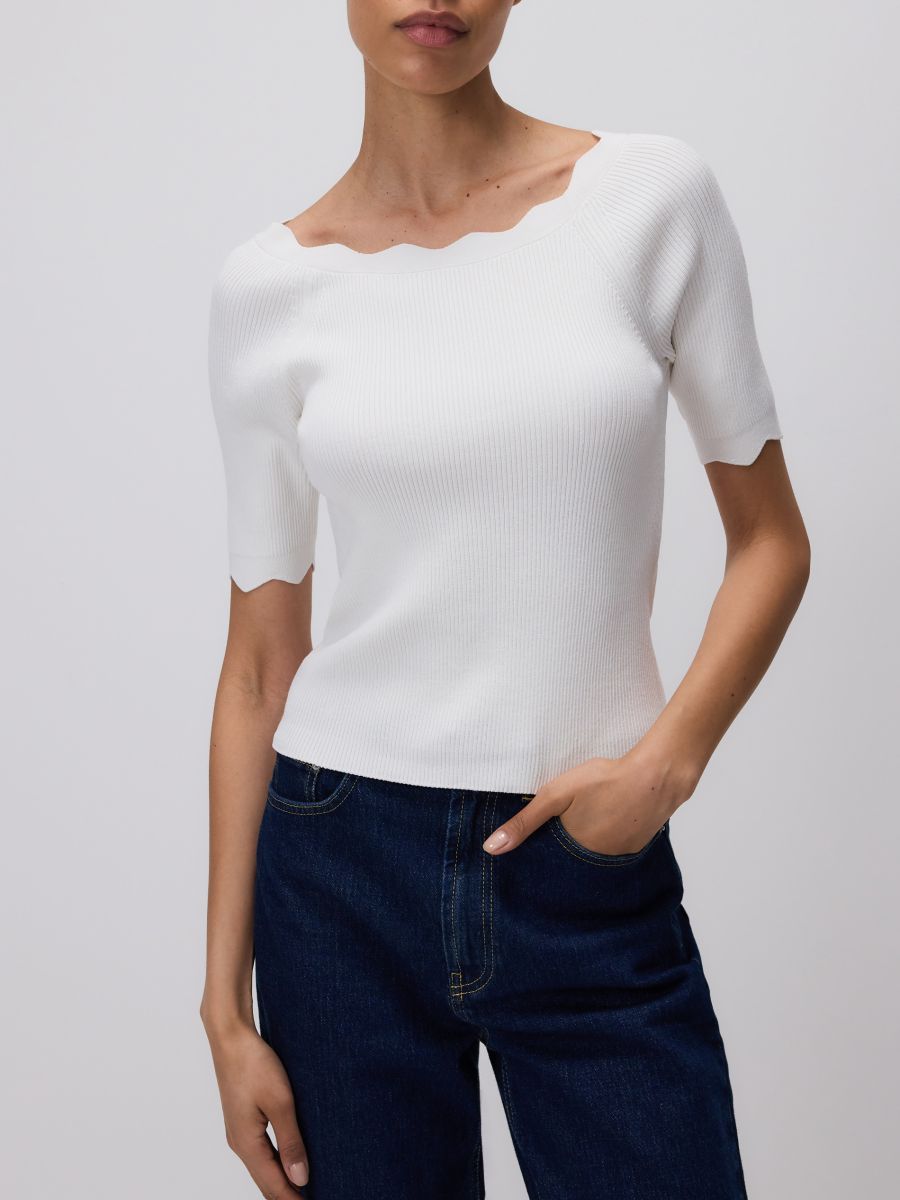 Blouse with decorative finish - cream - RESERVED - 2