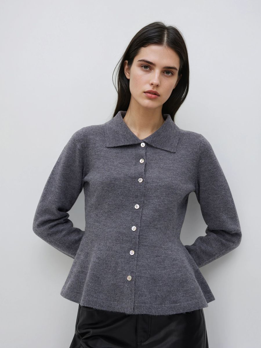 LADIES` SWEATER - σκουρο γκρι - RESERVED
