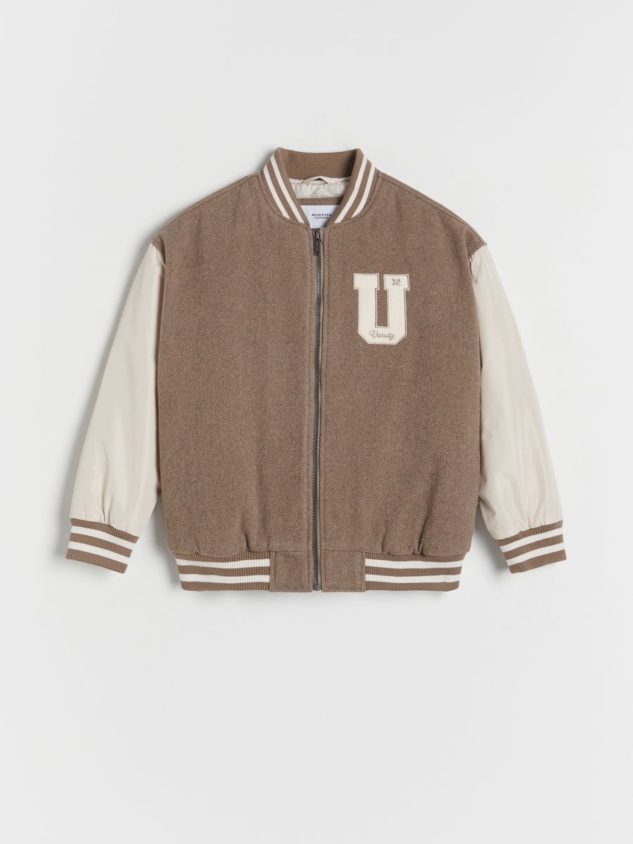 Oversized bomber jacket with wool blend - brown - RESERVED - 2
