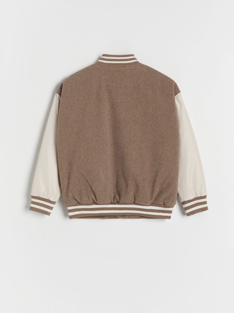 Oversized bomber jacket with wool blend - brown - RESERVED - 5