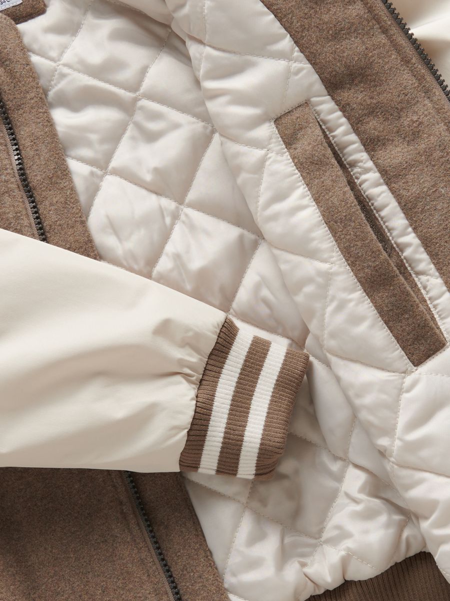 Oversized bomber jacket with wool blend - brown - RESERVED - 6