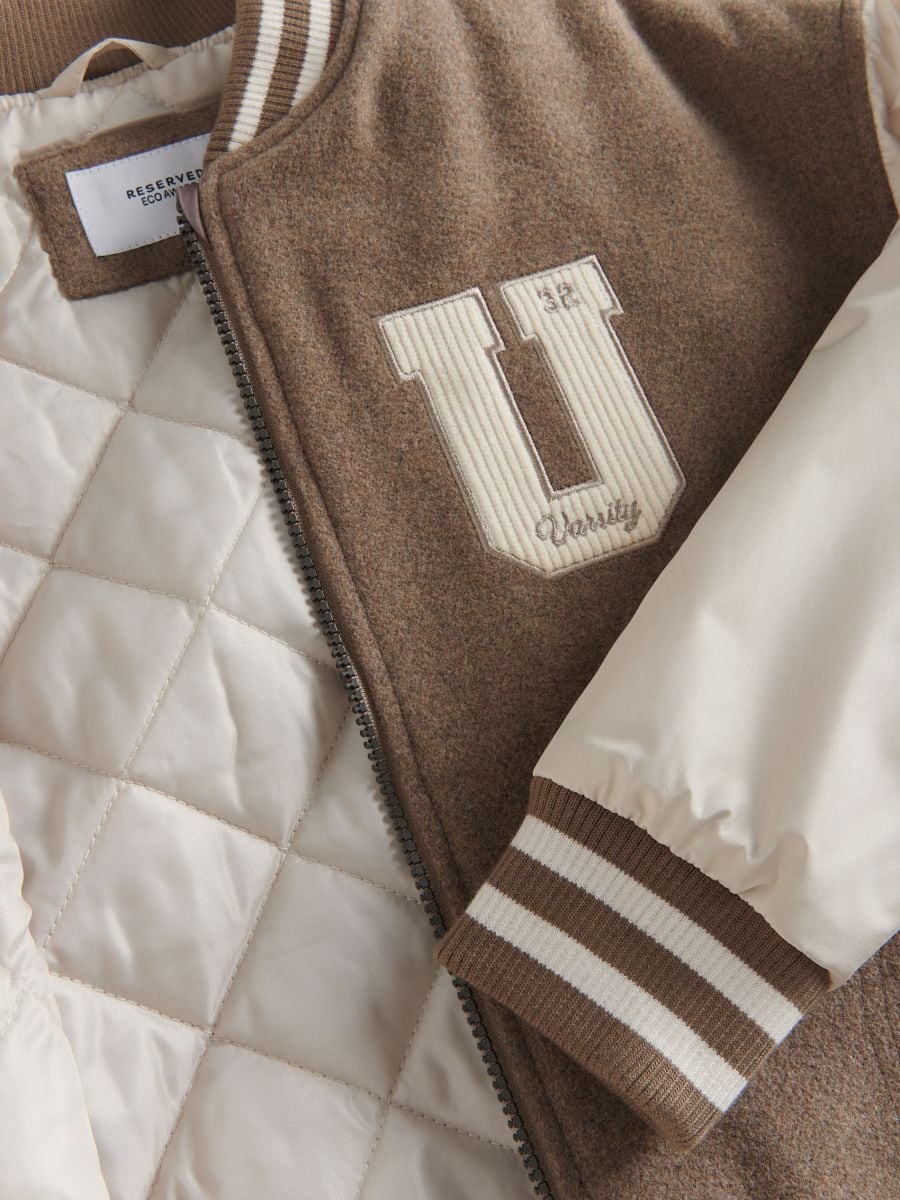 Oversized bomber jacket with wool blend - brown - RESERVED - 7