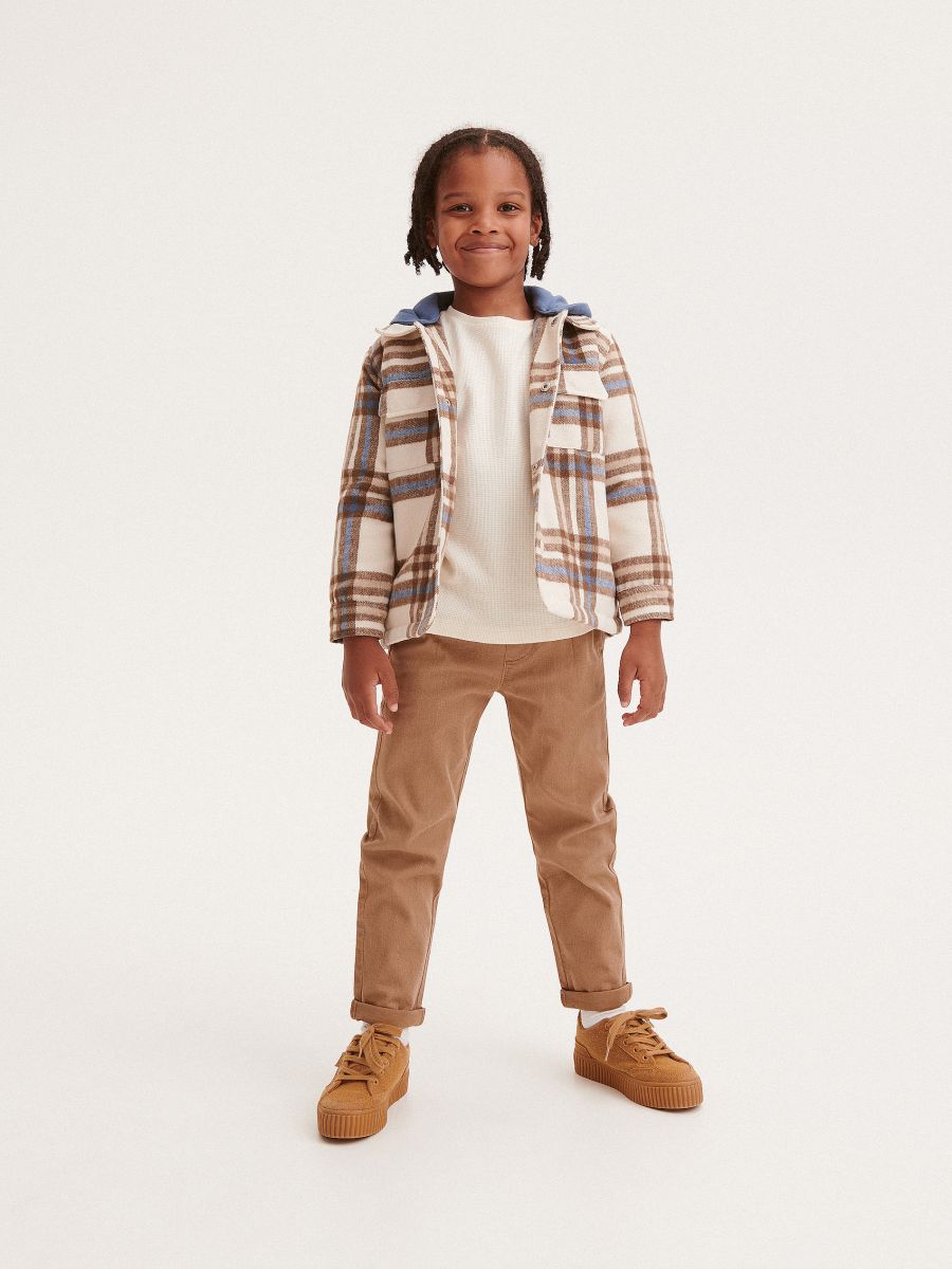 Check shacket - beige - RESERVED - 4