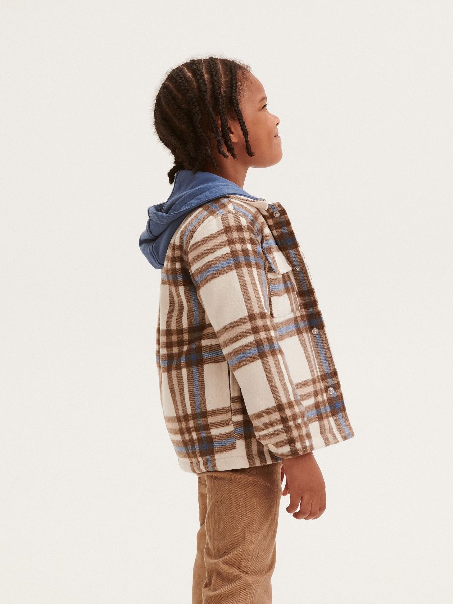 Check shacket - beige - RESERVED - 6