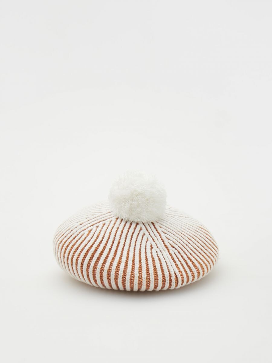 Beret with pom pom - beige - RESERVED - 2