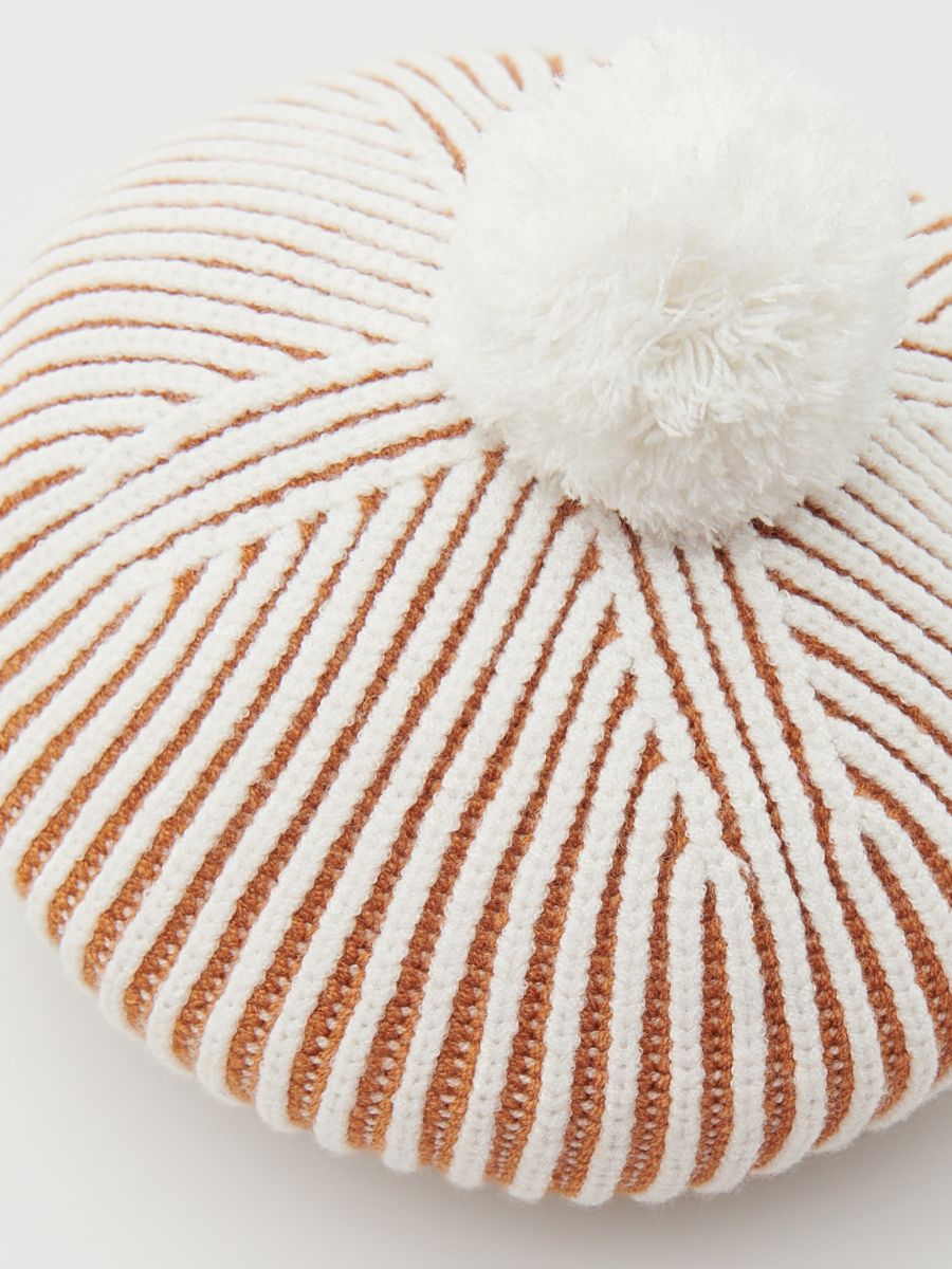 Beret with pom pom - beige - RESERVED - 3