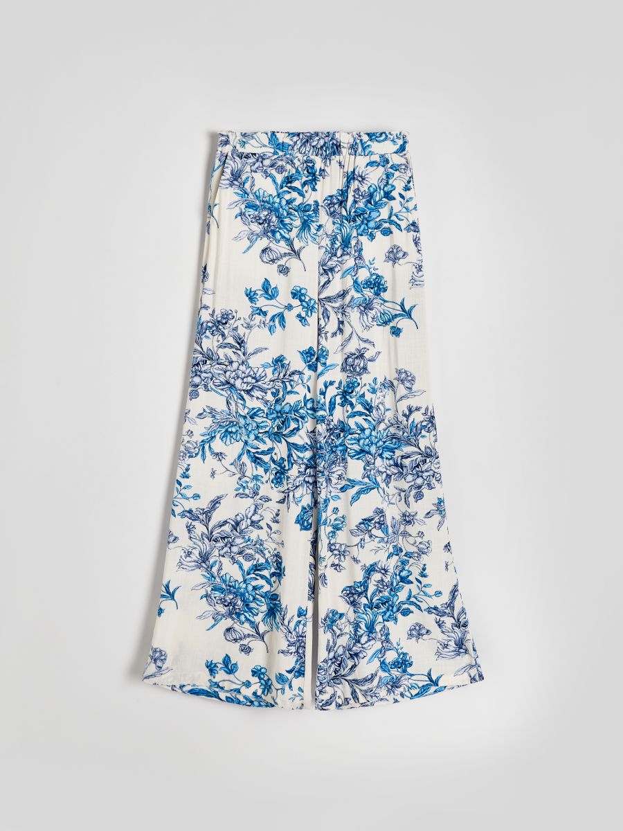 Patterned viscose trousers - multicolor - RESERVED - 5