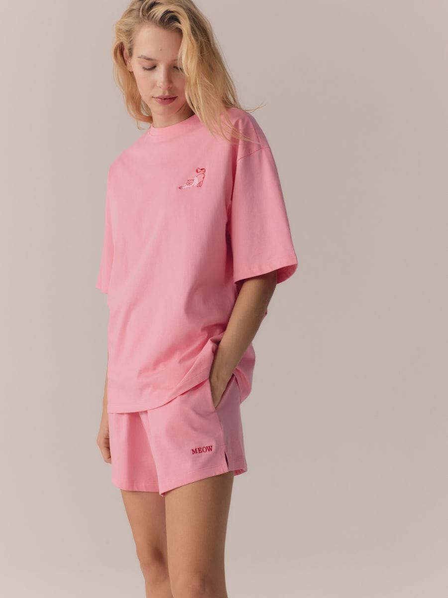 Pyjamassæt i to dele i bomuld - lyserød - RESERVED - 6