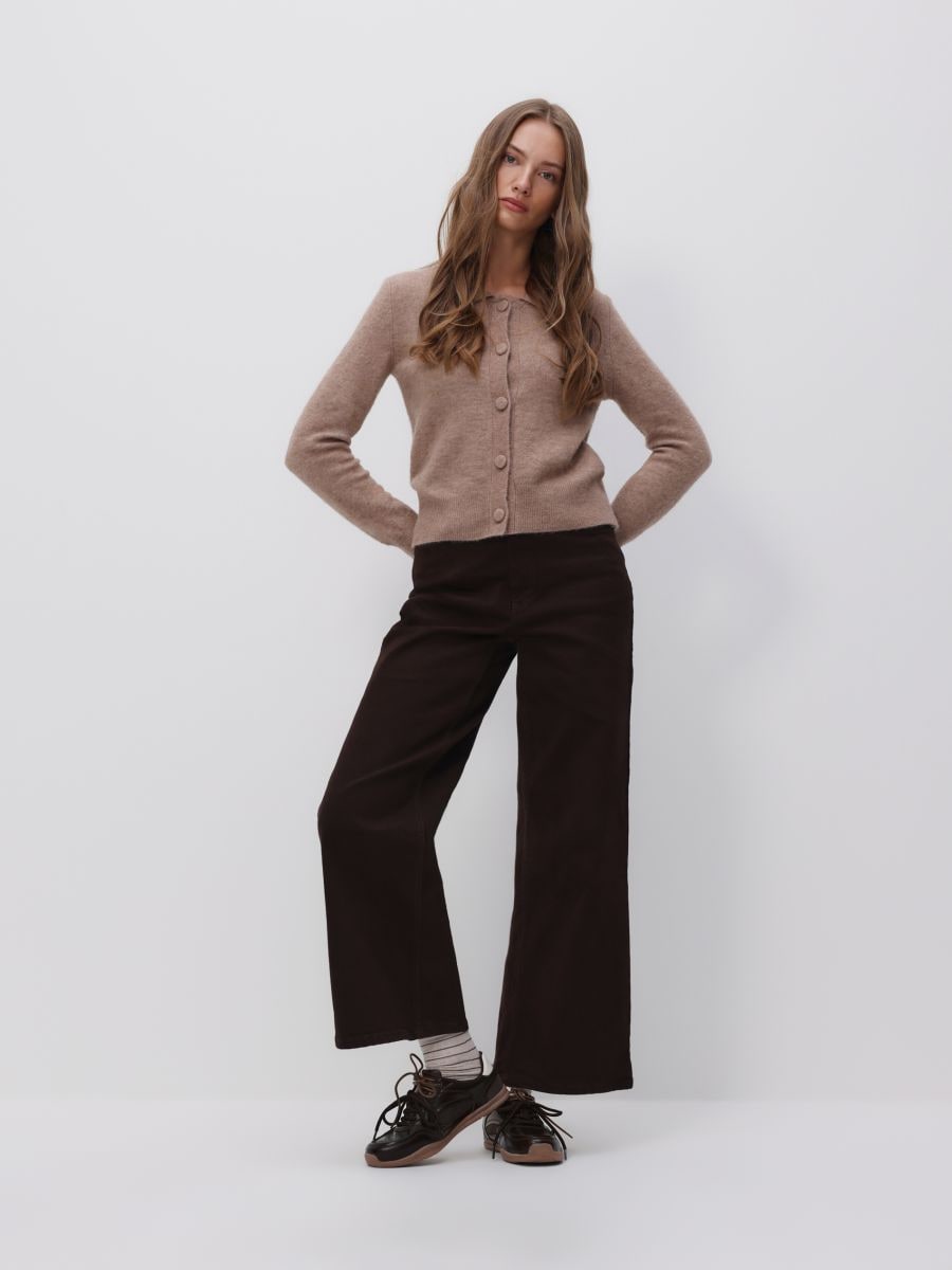 Jumper in alpaca blend - coffee - RESERVED