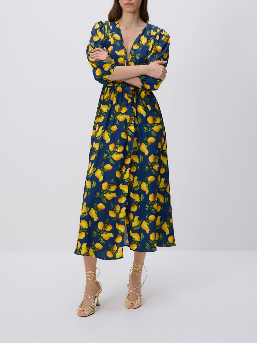 Wrap front midi dress - navy - RESERVED - 4
