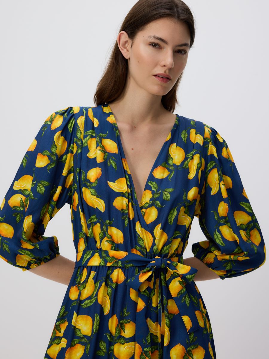 Wrap front midi dress - navy - RESERVED - 2