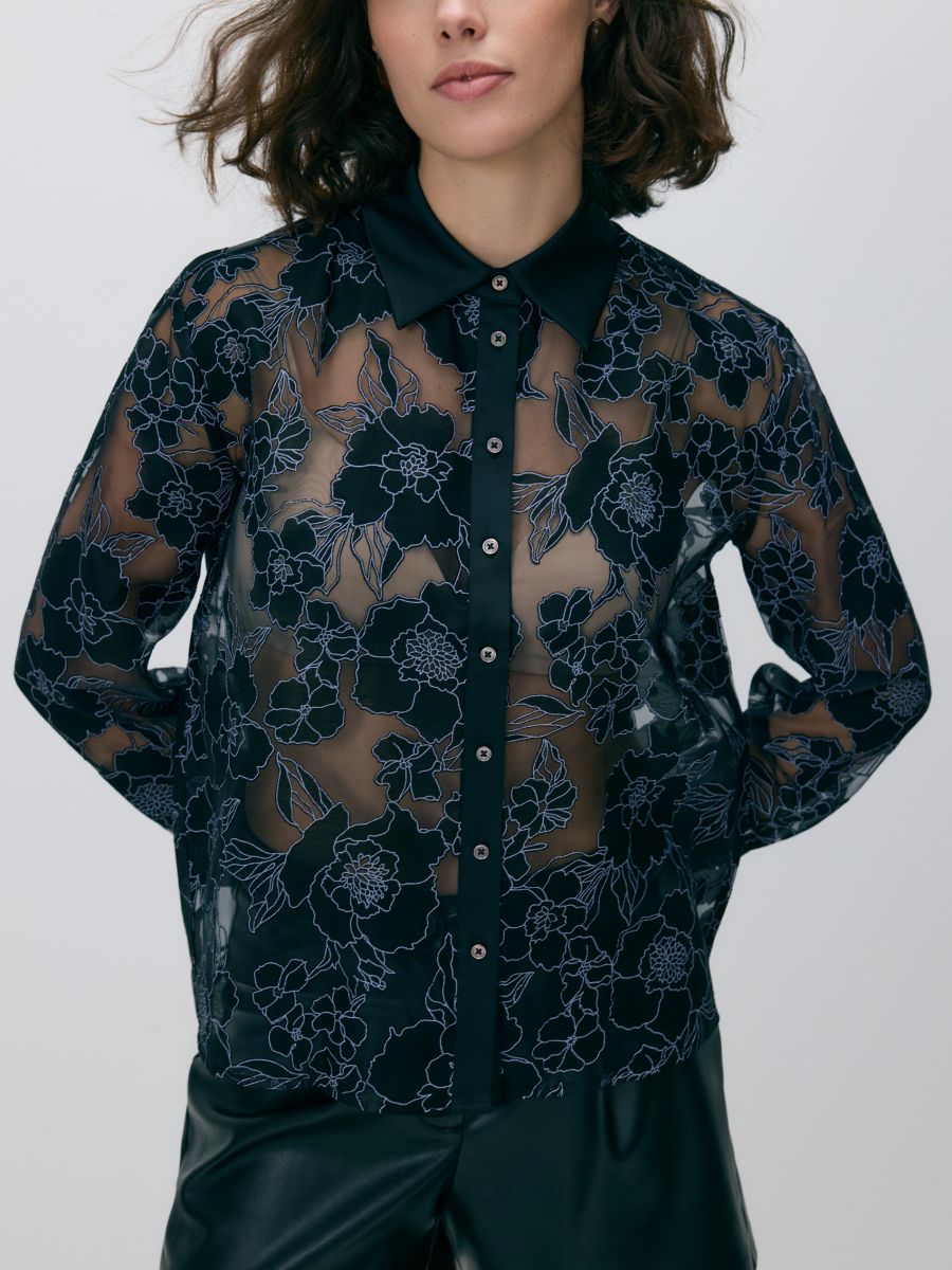 Viscose rich shirt - black - RESERVED