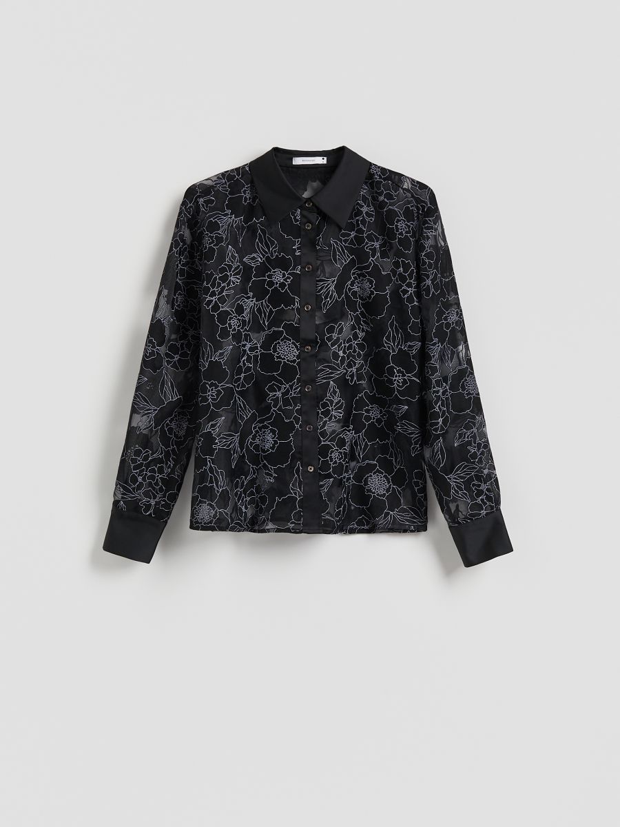 Viskózová košeľa - čierna - RESERVED