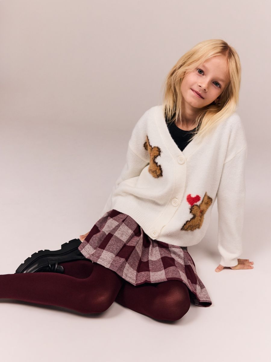 Cardigan with appliqué - cream - RESERVED - 4