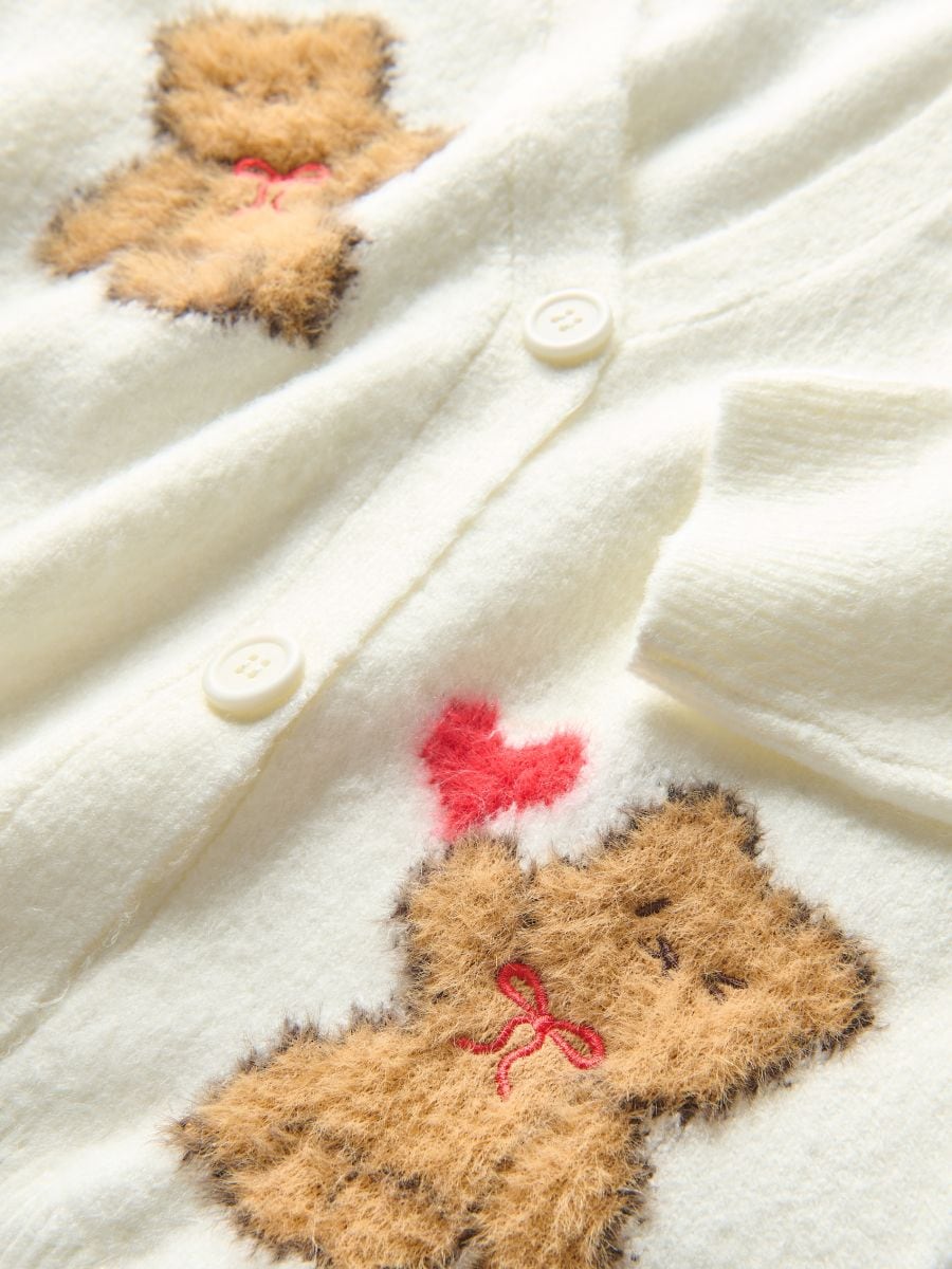 Cardigan with appliqué - cream - RESERVED - 5