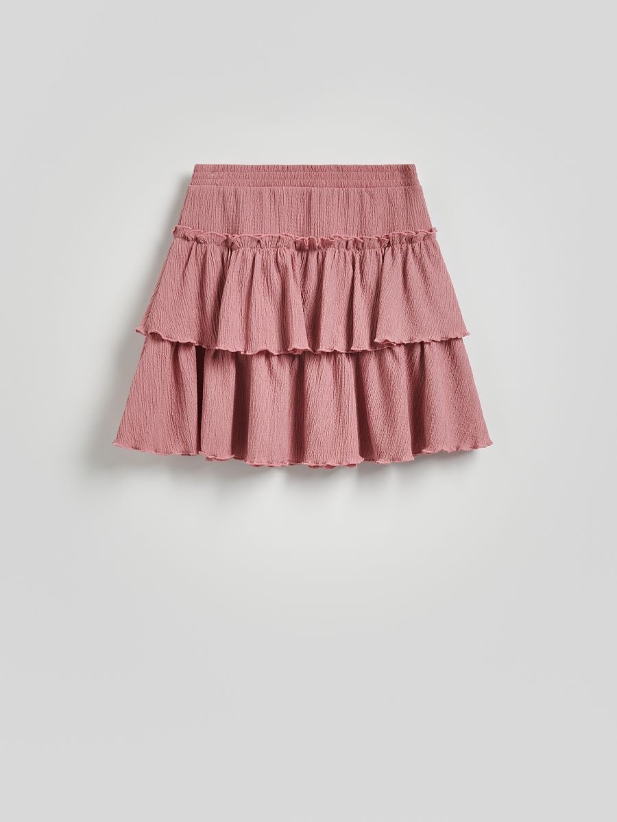 Ruffled mini skirt - dusty rose - RESERVED