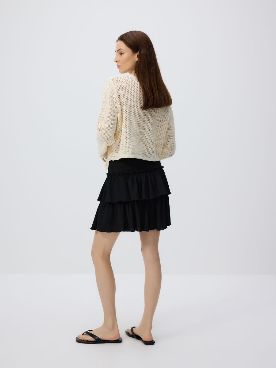 Ruffled mini skirt - black - RESERVED - 3