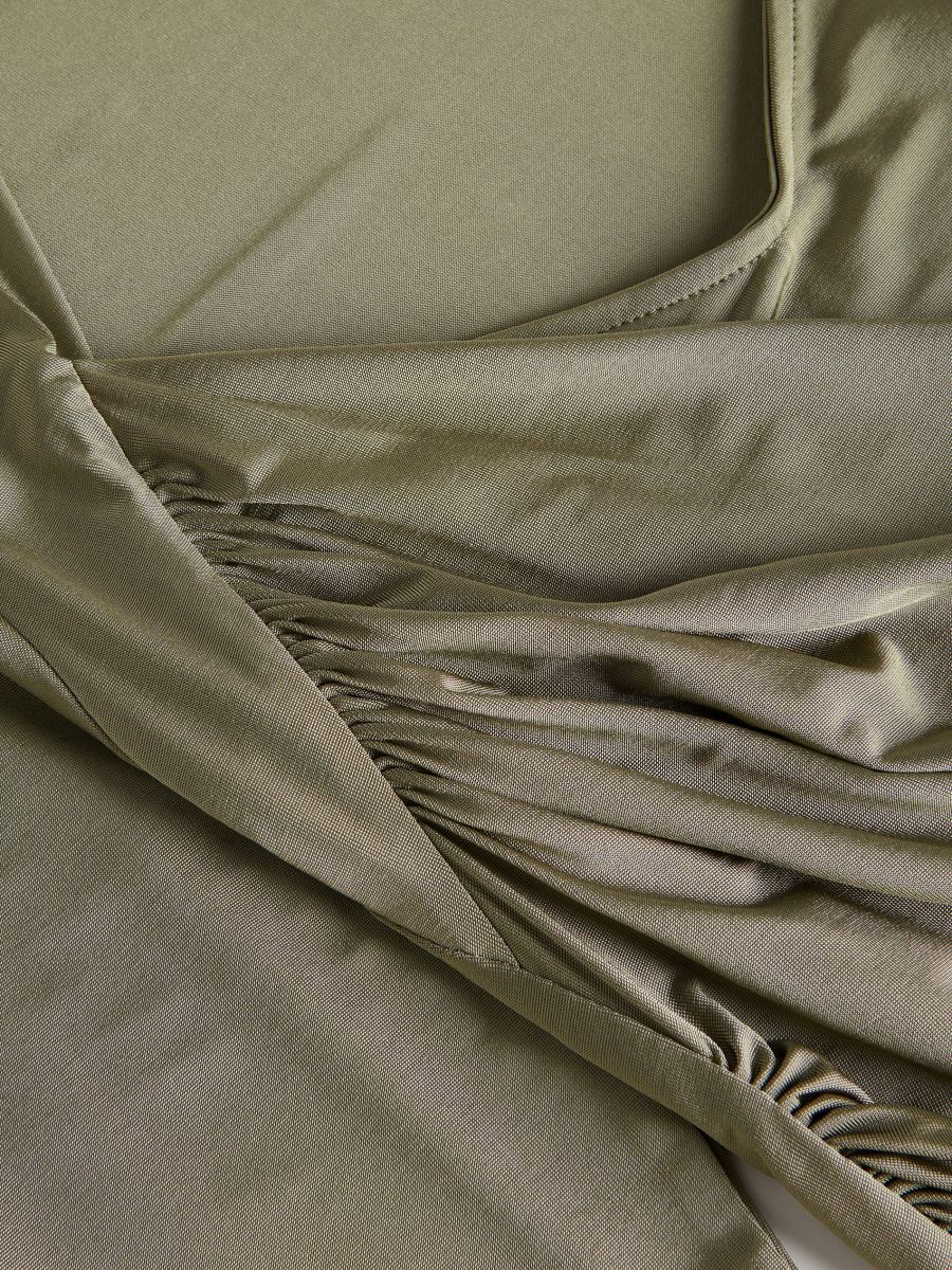 Draped viscose blouse - olive - RESERVED - 5