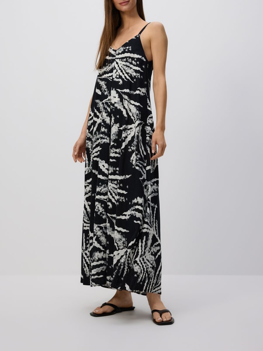 Gemustertes Kleid - schwarz - RESERVED
