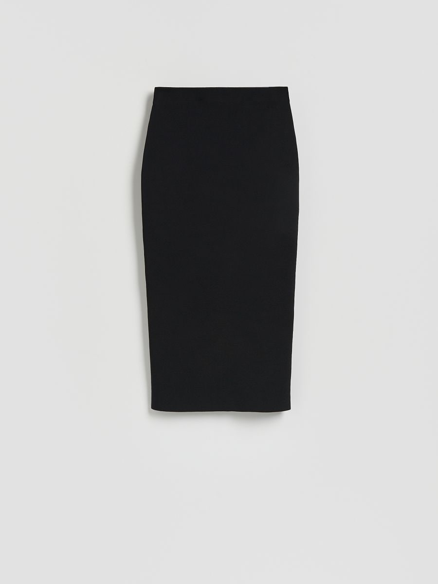 Midi skirt with split - black - RESERVED
