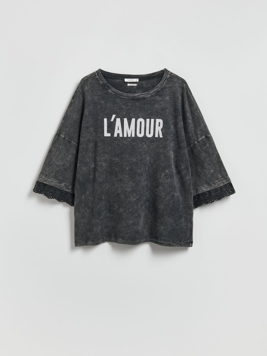 LADIES` BLOUSE - dunkelgrau - RESERVED