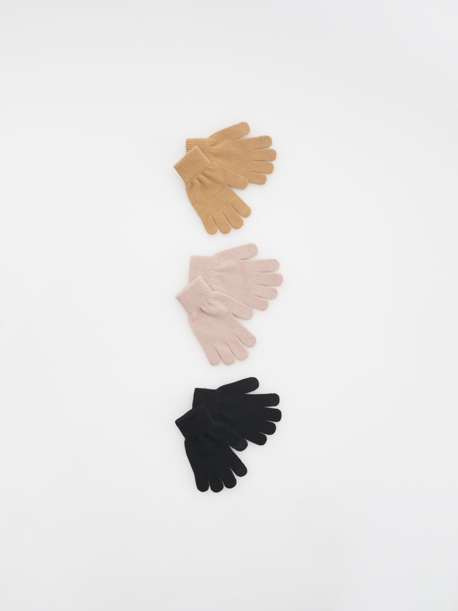 Kolorowe rękawiczki 3 pack - brudny róż - RESERVED