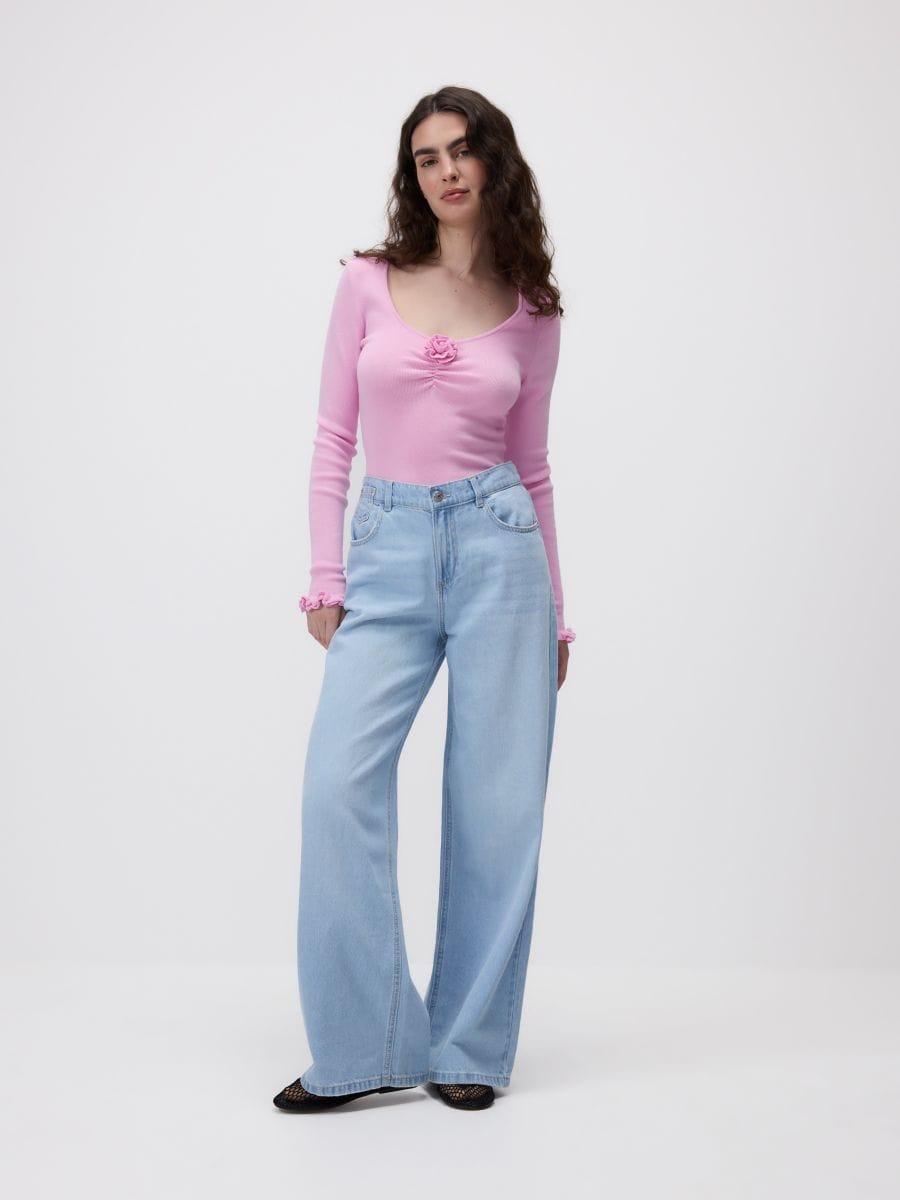 Pull en viscose majoritaire - rose - RESERVED - 4
