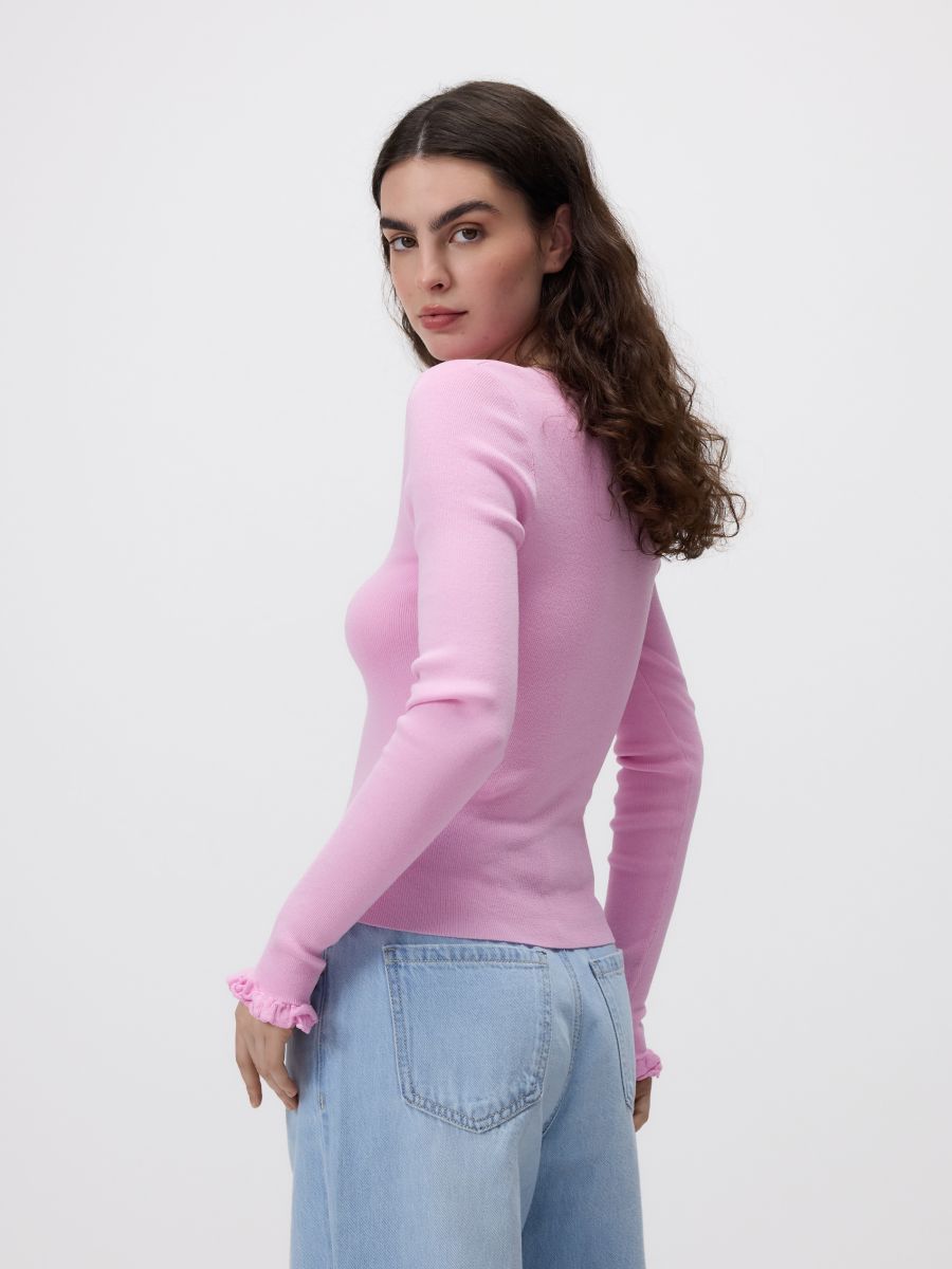 Pull en viscose majoritaire - rose - RESERVED - 6