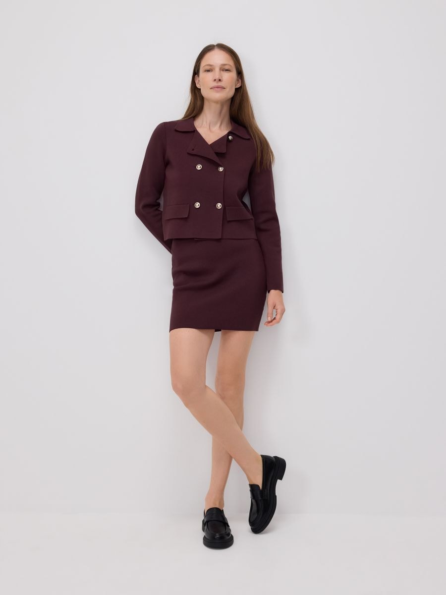 Jersey mini skirt - dark violet - RESERVED