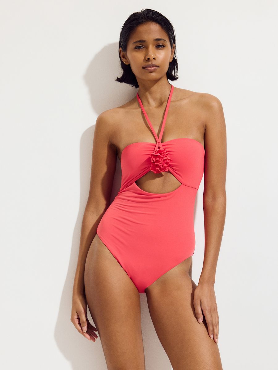One piece beach swimsuit - coral - RESERVED