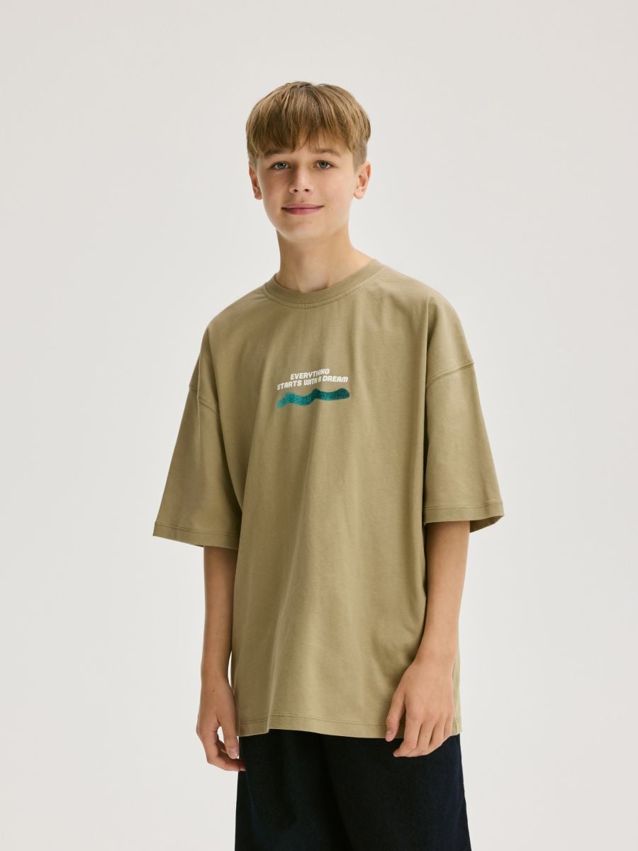 Oversized t-shirt - OLIV - RESERVED