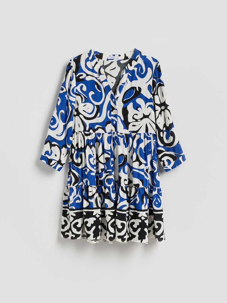 Gemustertes Minikleid - indigo - RESERVED