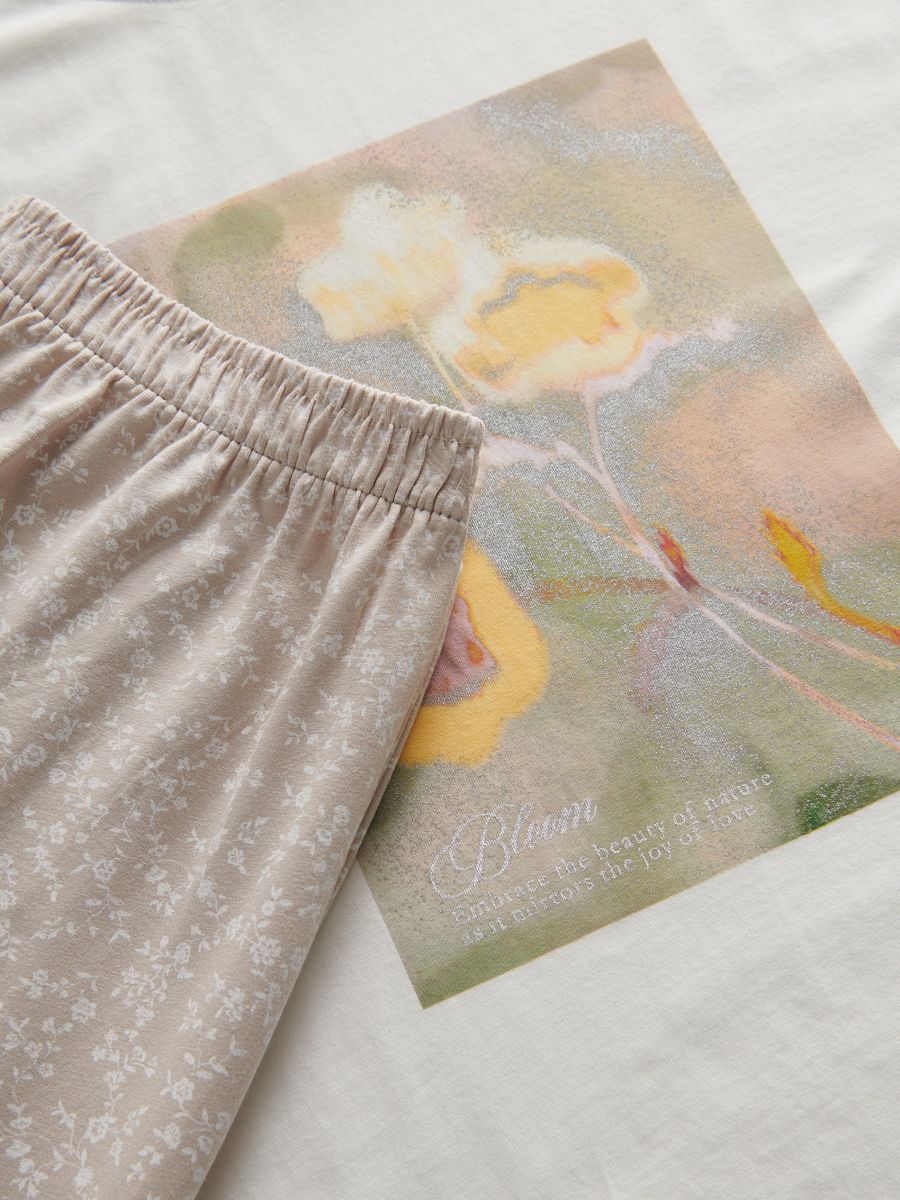 Two piece printed pyjama set - nude - RESERVED - 5