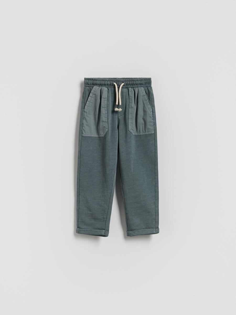Cotton trousers - light olive - RESERVED