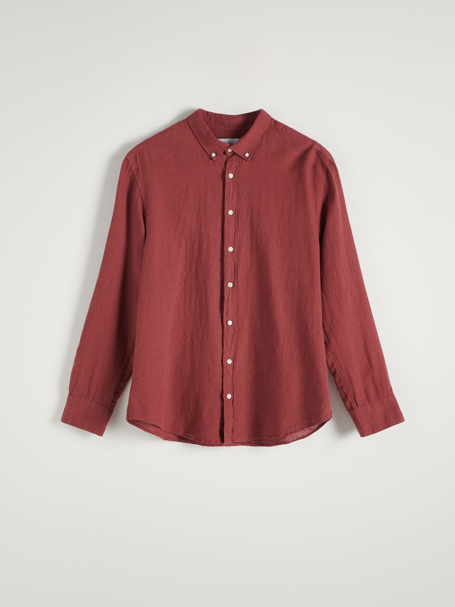 Regular fit overhemd met hoog linnengehalte - MAUVE - RESERVED - 6