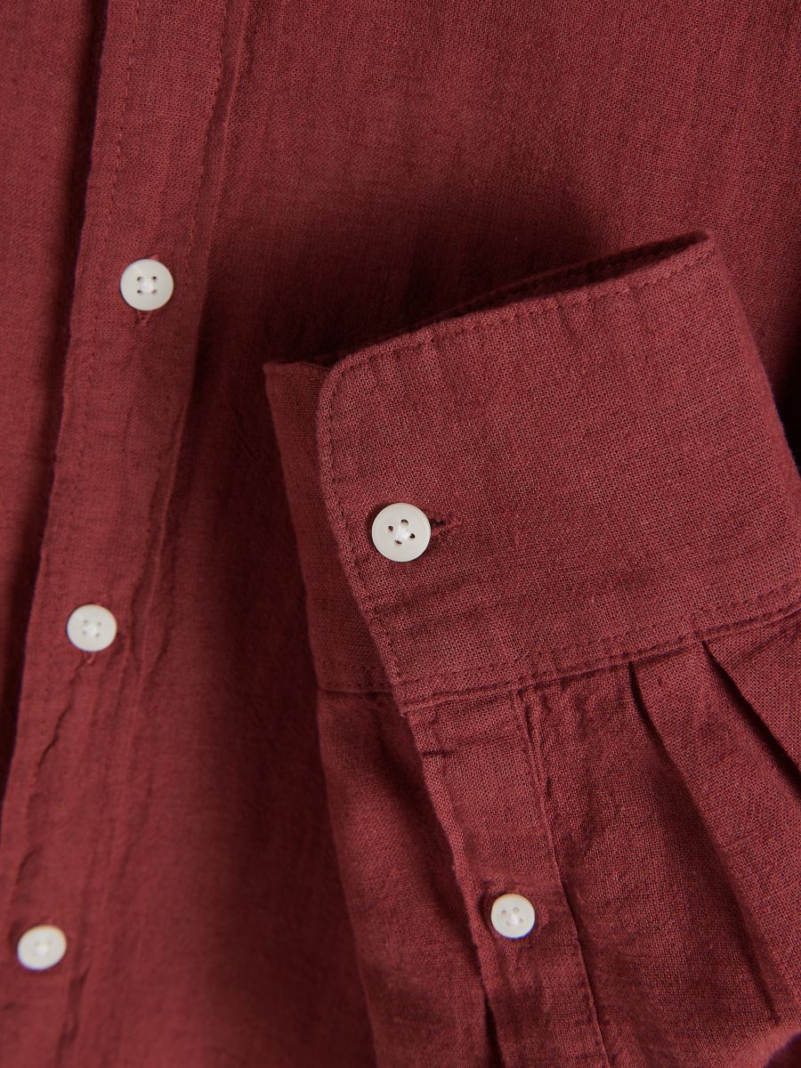 Regular fit overhemd met hoog linnengehalte - MAUVE - RESERVED - 7