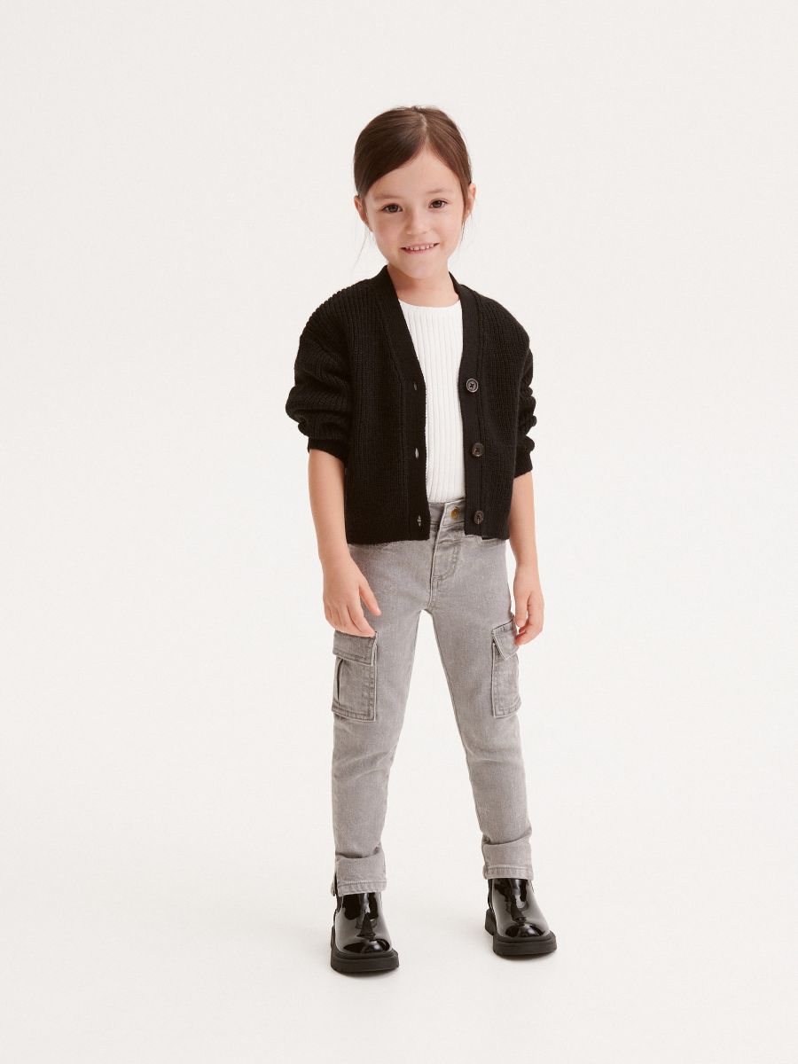 Button-front cardigan - black - RESERVED - 3