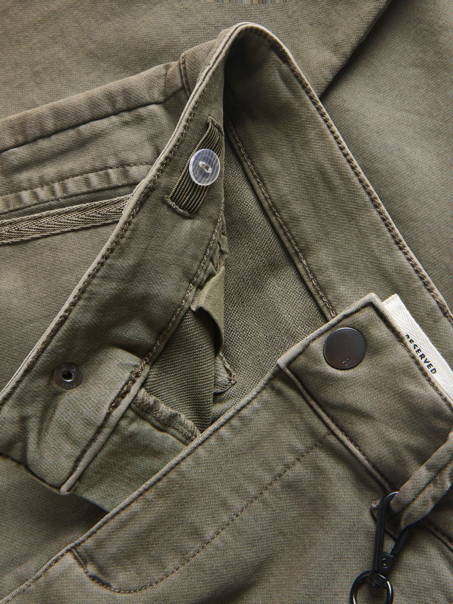 Elastic joggers with chain detail - brownish green - RESERVED - 5