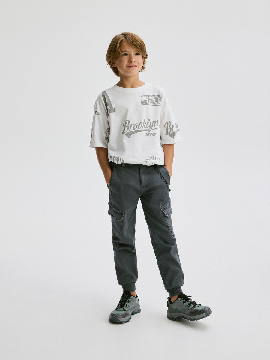Elastic joggers with chain detail - dark grey - RESERVED - 7